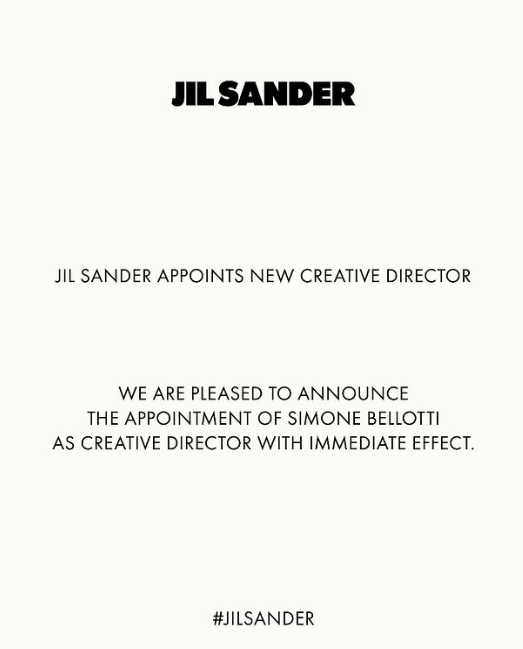 Jil Sander’ın Yeni Kreatif Direktörü Simone Bellotti Oldu