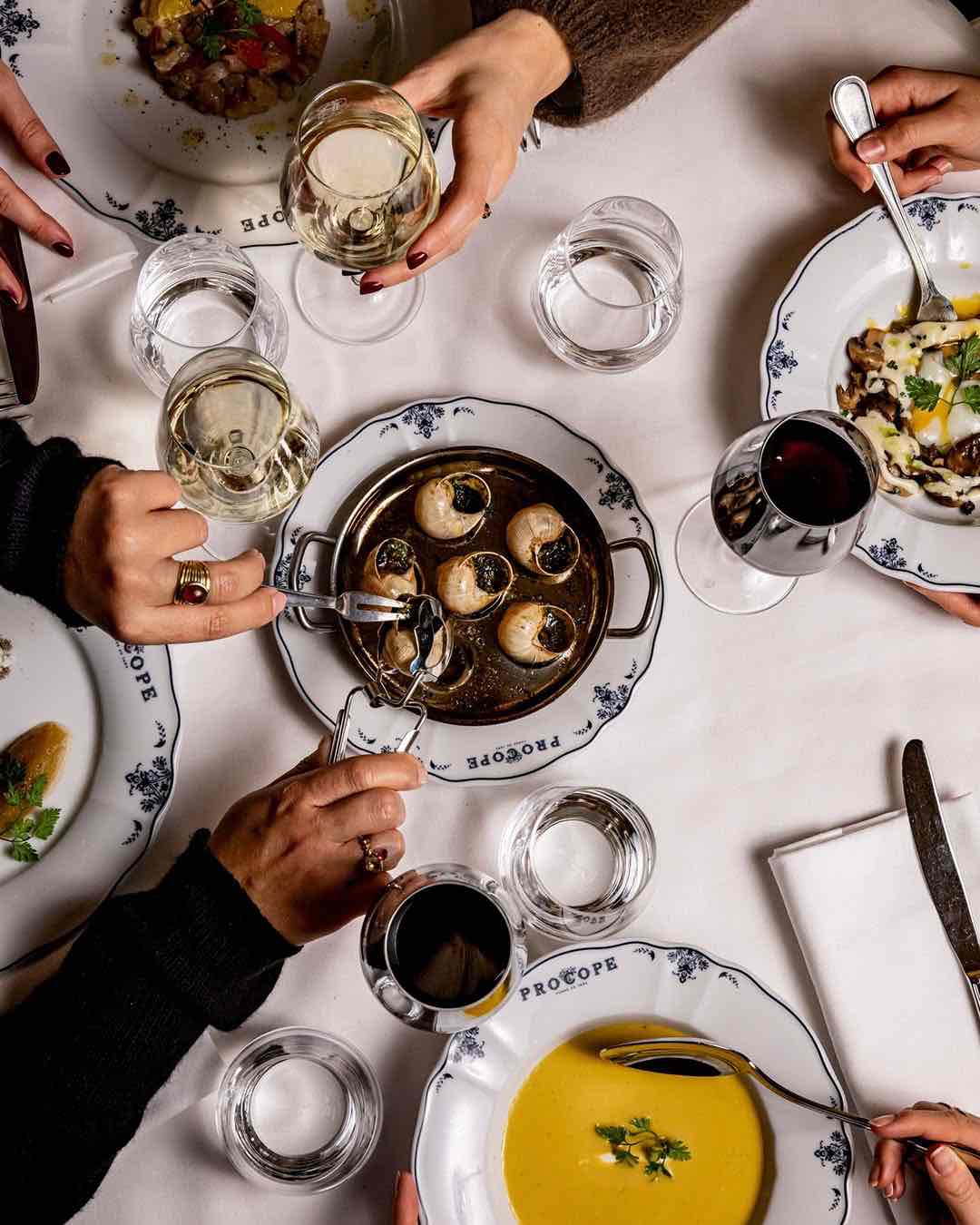 Le Procope'da salyangoz