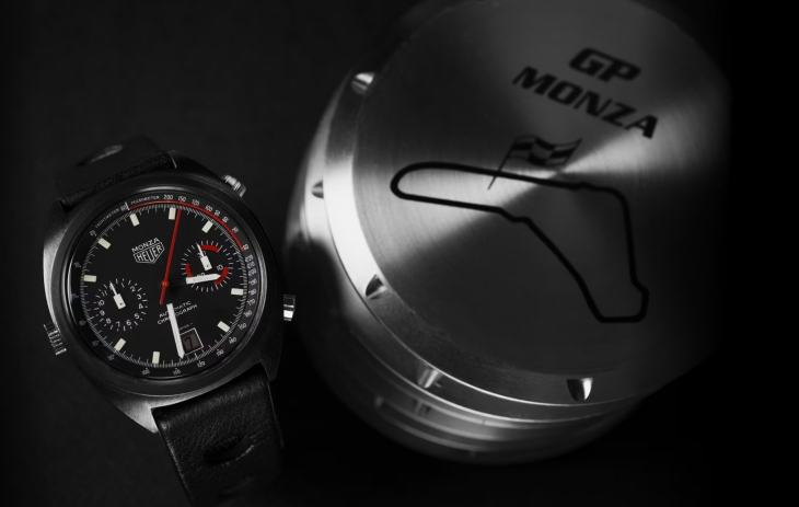 TAG Heuer Monza vintage kronograf erkek kol saatinin kadran ve kasa detayları